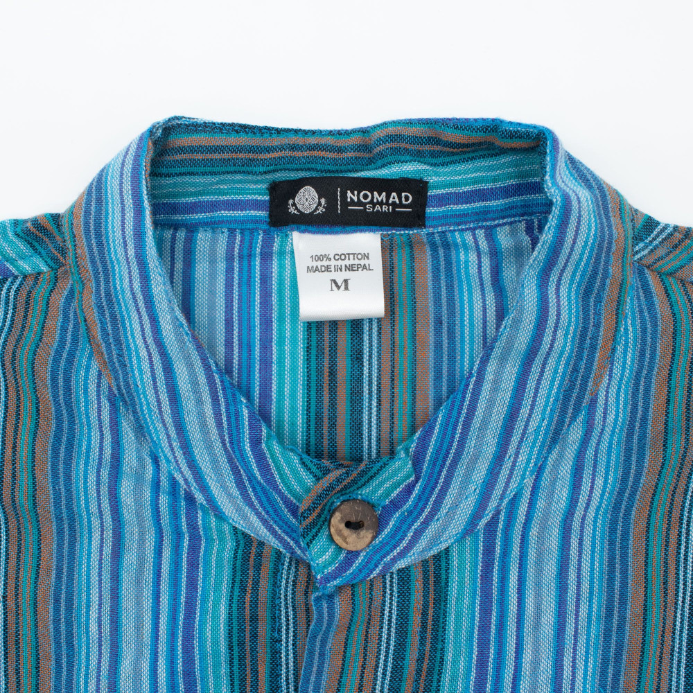 Chemise de grand-père Nomad Sari - Turquoise - Grande