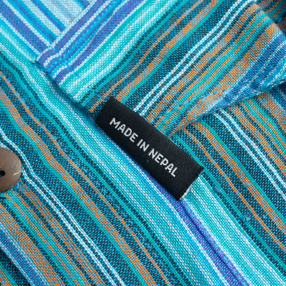 Chemise de grand-père Nomad Sari - Turquoise - Grande