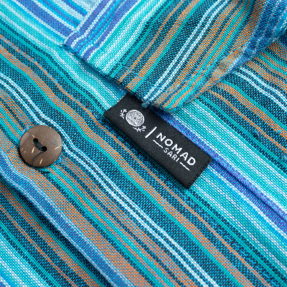 Chemise de grand-père Nomad Sari - Turquoise - Grande