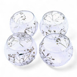 Verre à motif floral naturel - Bougeoir bol - Margarita - (8x10cm)