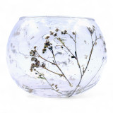 Verre à motif floral naturel - Bougeoir bol - Margarita - (8x10cm)
