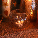 Verre à motif floral naturel - Bougeoir bol - Margarita - (8x10cm)