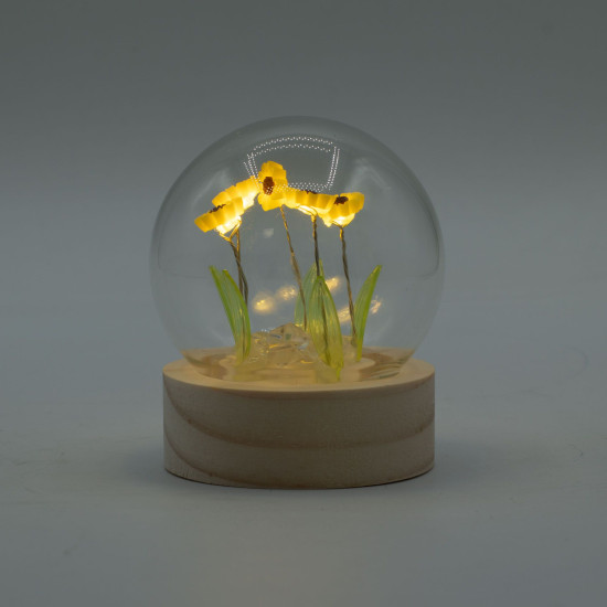 Dôme de jardin lumineux à fleurs - 5 tournesols - LED à piles
