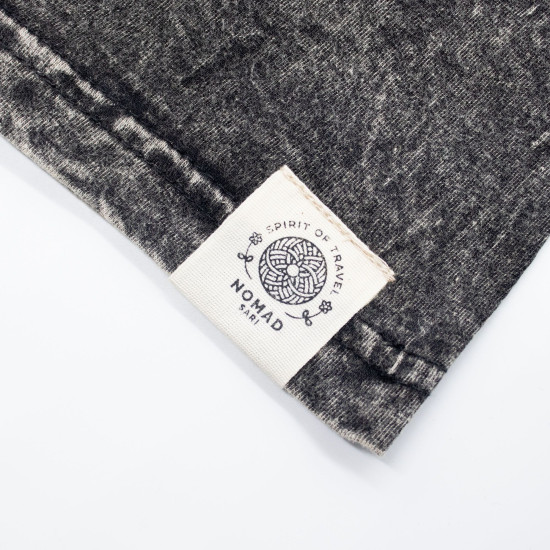 T-shirt en coton délavé Nomad Sari - Boussole de la Vie - Gris anthracite - Taille M