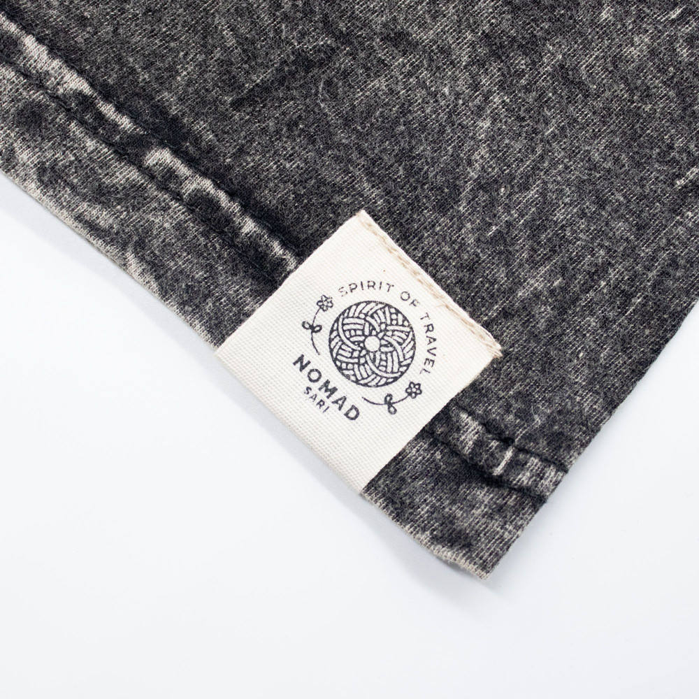 T-shirt en coton délavé Nomad Sari - Boussole de la Vie - Gris anthracite - Taille M