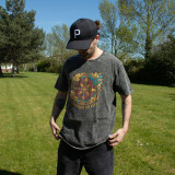 T-shirt en coton délavé Nomad Sari - Boussole de la Vie - Gris anthracite - Taille L