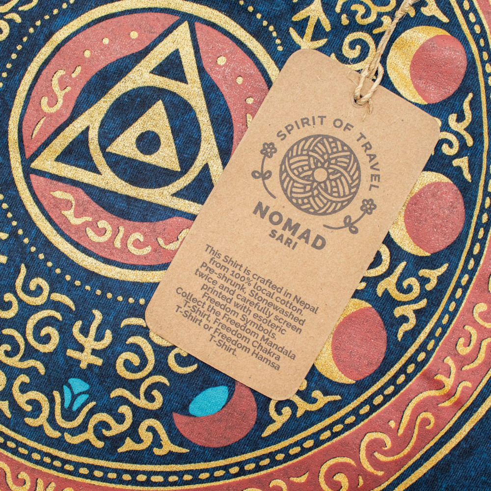 T-shirt en coton délavé Nomad Sari - Stay Wild Moon Child - Bleu - Taille S