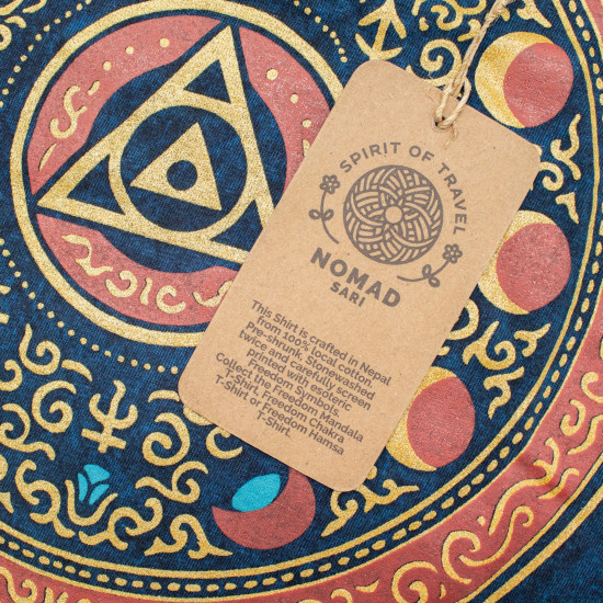 T-shirt en coton délavé Nomad Sari - Stay Wild Moon Child - Bleu - Taille M