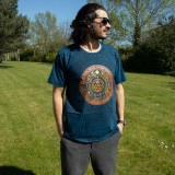 T-shirt en coton délavé Nomad Sari - Stay Wild Moon Child - Bleu - Taille M
