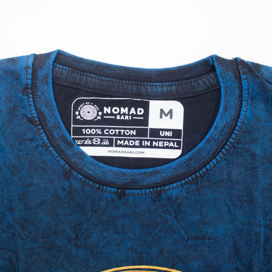 T-shirt en coton délavé Nomad Sari - Stay Wild Moon Child - Bleu - Taille M