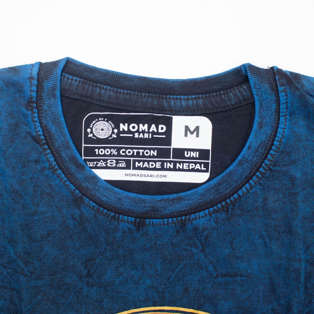 T-shirt en coton délavé Nomad Sari - Stay Wild Moon Child - Bleu - Taille M