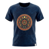 T-shirt en coton délavé Nomad Sari - Stay Wild Moon Child - Bleu - L
