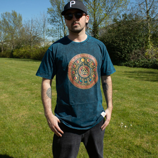 T-shirt en coton délavé Nomad Sari - Stay Wild Moon Child - Bleu - L