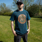 T-shirt en coton délavé Nomad Sari - Stay Wild Moon Child - Bleu - L