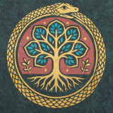 T-shirt en coton délavé Nomad Sari - Arbre de Vie - Vert - Taille S