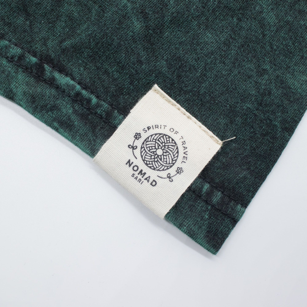 T-shirt en coton délavé Nomad Sari - Arbre de Vie - Vert - Taille S