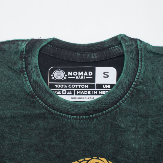 T-shirt en coton délavé Nomad Sari - Arbre de Vie - Vert - Taille S