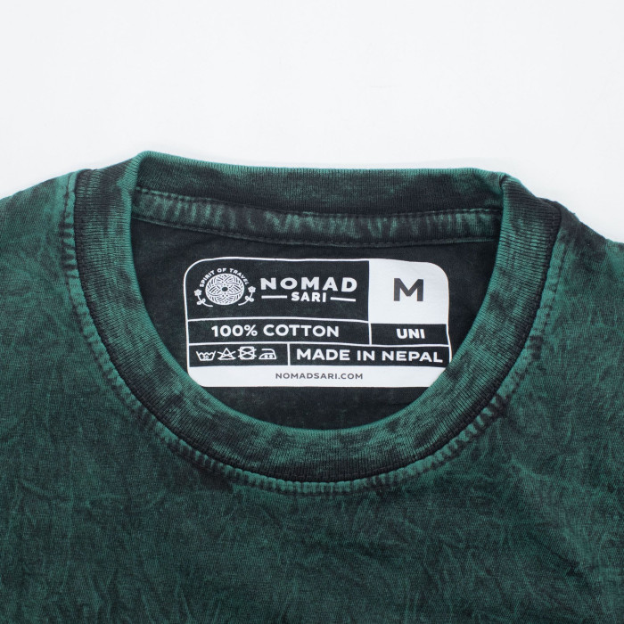 T-shirt en coton délavé Nomad Sari - Arbre de Vie - Vert - Taille M