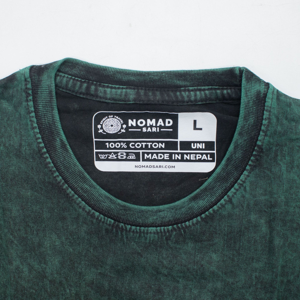 T-shirt en coton délavé Nomad Sari - Arbre de Vie - Vert - Taille L