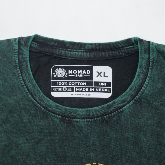 T-shirt en coton délavé Nomad Sari - Arbre de Vie - Vert - XL
