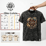 T-shirt en coton délavé Nomad Sari - Mandala Dragon - Bordeaux - Taille M