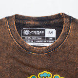 T-shirt en coton délavé Nomad Sari - Soleil et Zodiaque - Marron - Taille M