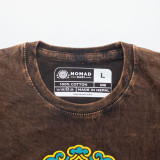 T-shirt en coton délavé Nomad Sari - Soleil et Zodiaque - Marron - L