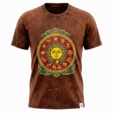 T-shirt Nomad Sari en coton délavé - Soleil et Zodiaque - Marron - XL
