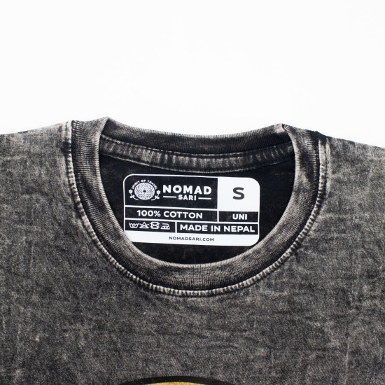 T-shirt en coton délavé Nomad Sari - Rebelle - Gris anthracite - Taille S