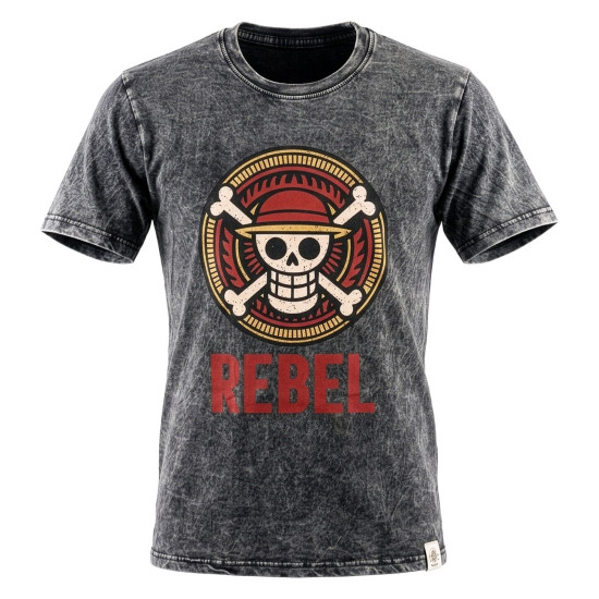 T-shirt Nomad Sari en coton délavé - Rebelle - Gris anthracite - Taille L