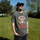 T-shirt Nomad Sari en coton délavé - Rebelle - Gris anthracite - Taille L
