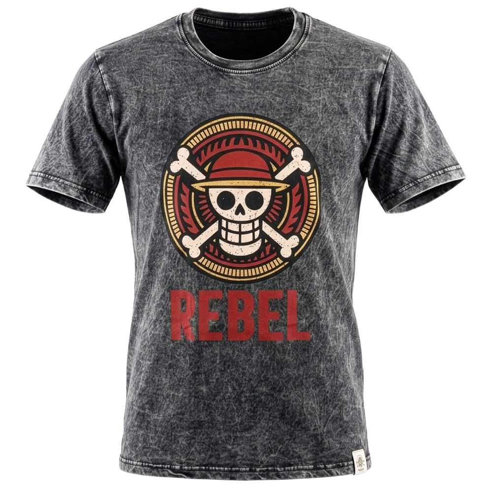 T-shirt Nomad Sari en coton délavé - Rebelle - Gris anthracite - XL