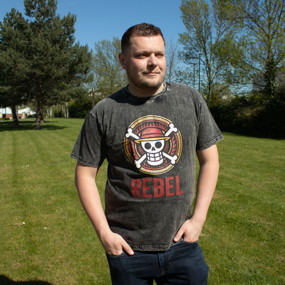 T-shirt Nomad Sari en coton délavé - Rebelle - Gris anthracite - XL