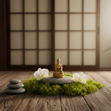 Divinités miniatures en laiton - Bouddha (60 g) - 48 mm