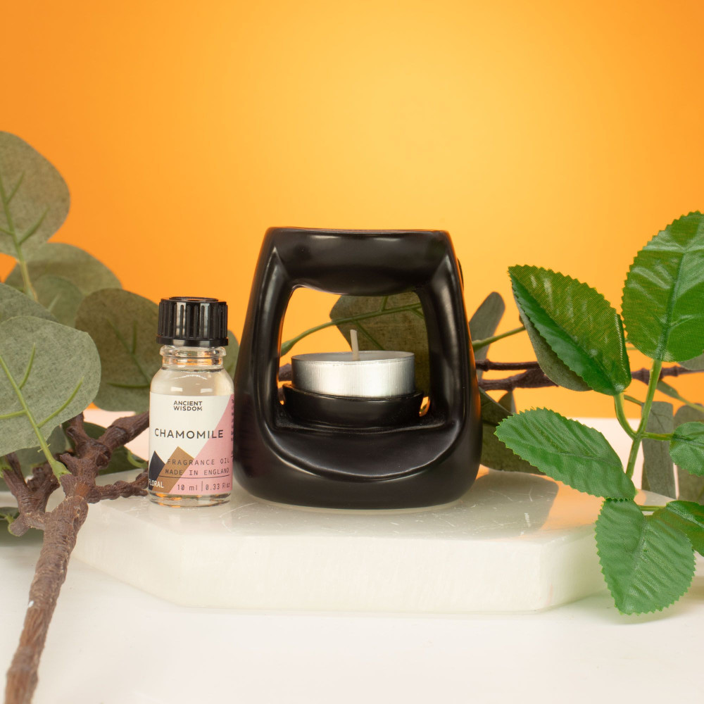 Brûleur à huile Zen en céramique - Petit modèle classique - Noir mat