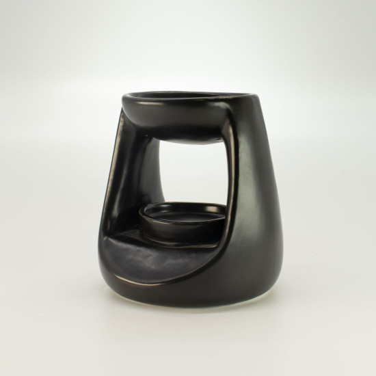 Brûleur à huile Zen en céramique - Petit modèle classique - Noir mat