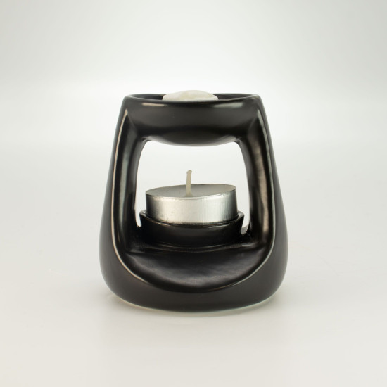 Brûleur à huile Zen en céramique - Petit modèle classique - Noir mat