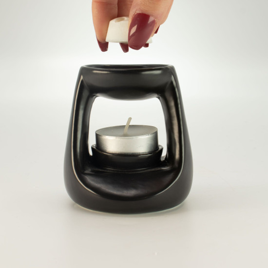 Brûleur à huile Zen en céramique - Petit modèle classique - Noir mat