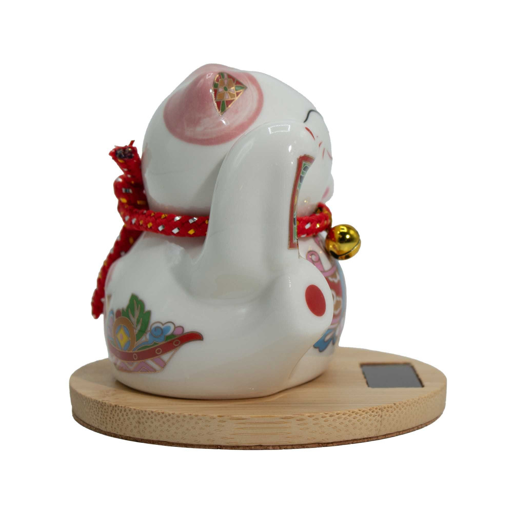 Socle en bois Solar Money Cat - Main mobile rose