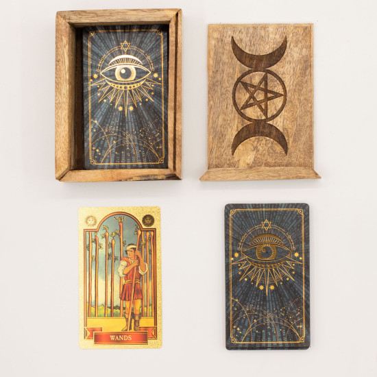 Petit coffret de tarot avec porte-cartes
