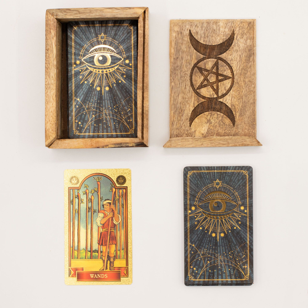 Petit coffret de tarot avec porte-cartes