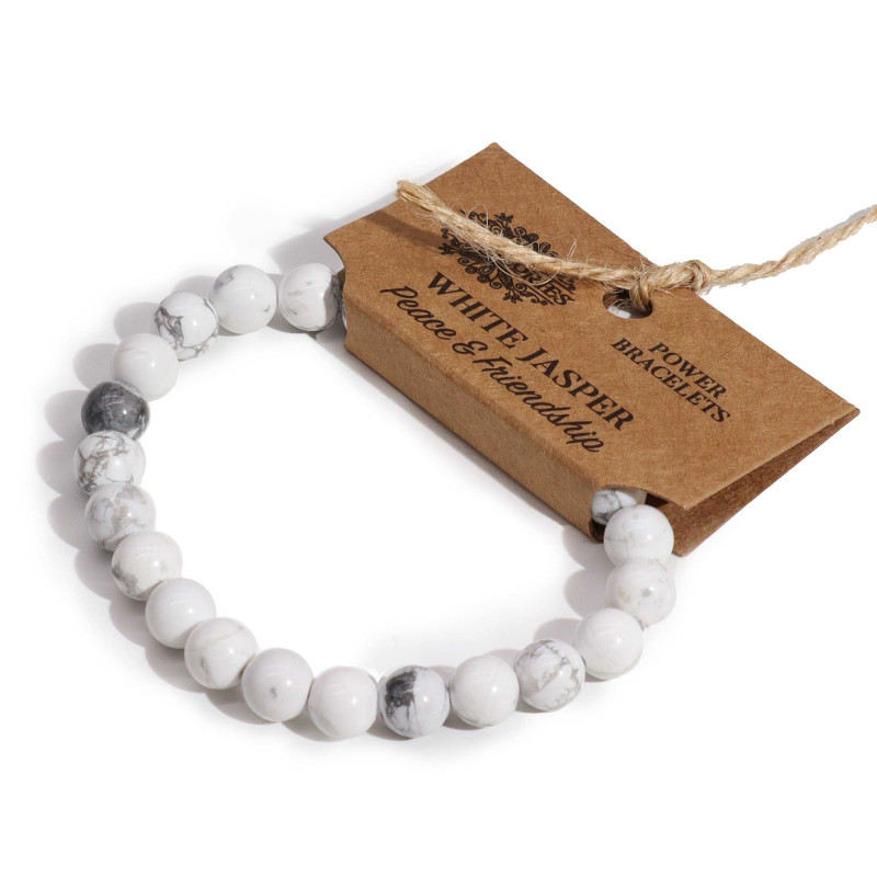 Bracelet Power - Jaspe blanc