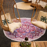 Grand mandala rond (180 cm) - Rose et violet