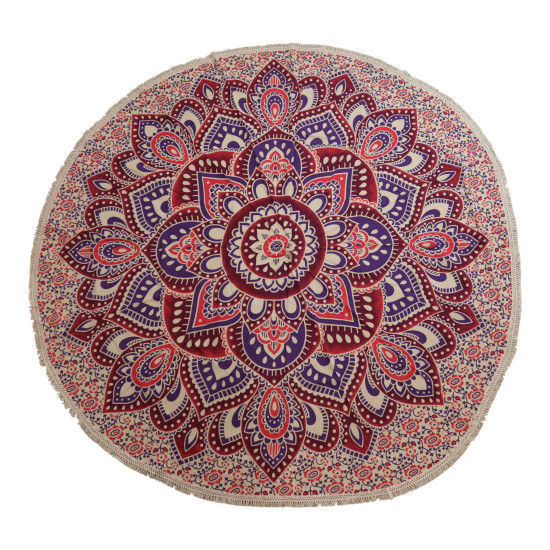 Grand mandala rond (180 cm) - Rose et violet