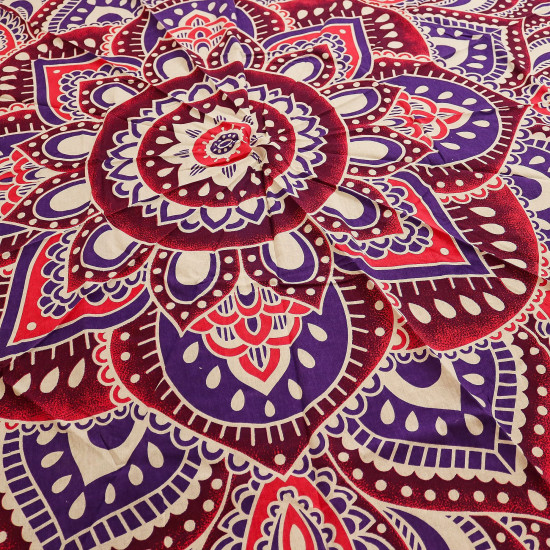 Grand mandala rond (180 cm) - Rose et violet