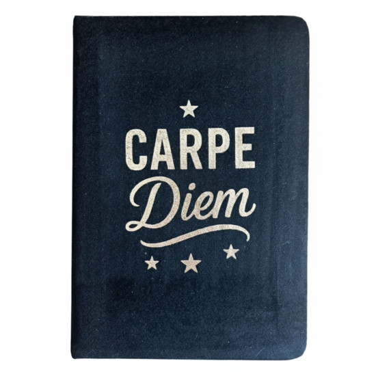 Carnet en velours noir - 80 pages - Carpe Diem