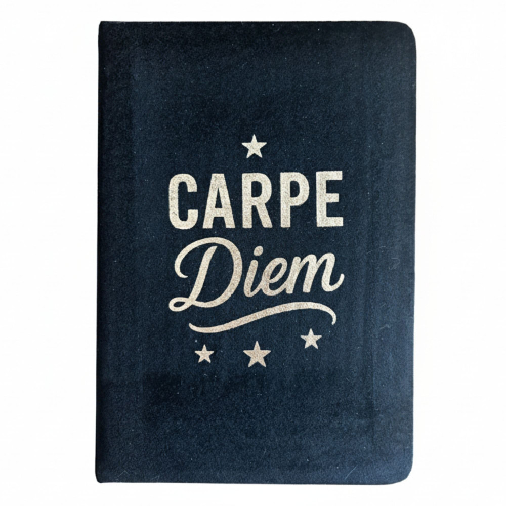 Carnet en velours noir - 80 pages - Carpe Diem