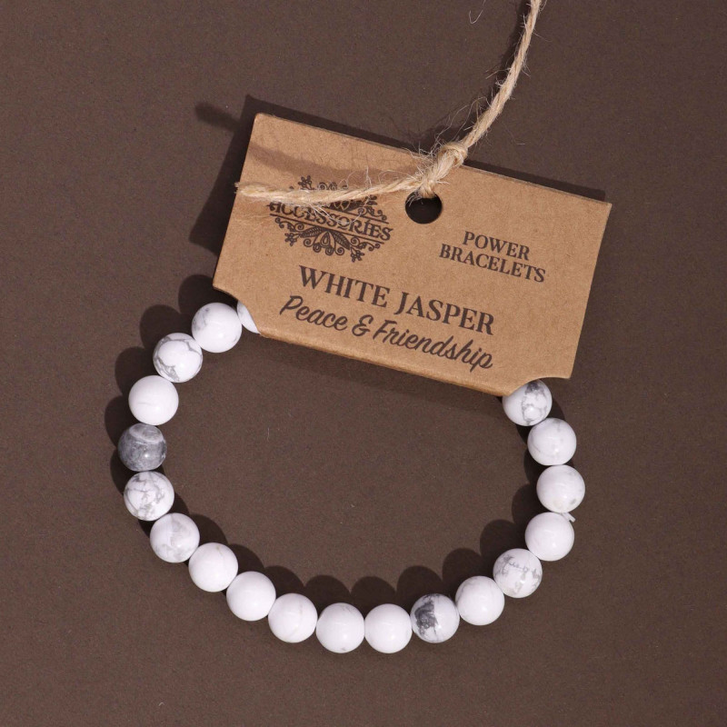 Bracelet Power - Jaspe blanc