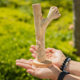 Sculpture artisanale en bois représentant un parasite - Greenman