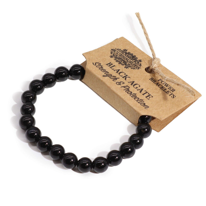 Bracelet de pouvoir - Agate noire